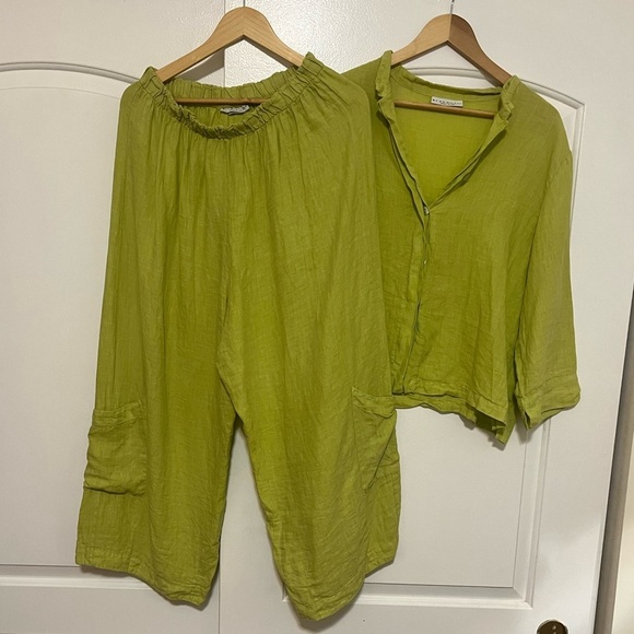 Bryan walker linen casbah pants and button down shirt set - Picture 2 of 8